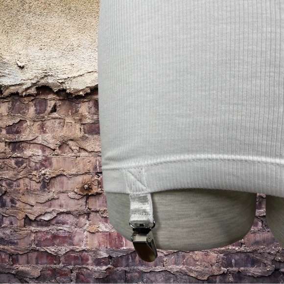 Widow White Tank Top Tunic Shirt with Garter Straps - Picture 6 of 7